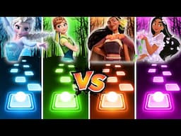 Frozen Elsa Vs Anna Vs Matangi Vs Encanto Isabela But IN Tiles Hop!