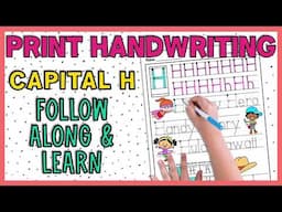 Uppercase H Print Handwriting Practice | Guided Teaching Tutorial