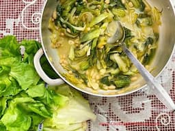 Sauteed Escarole and Cannellini Beans   Rossella's Cooking With Nonna