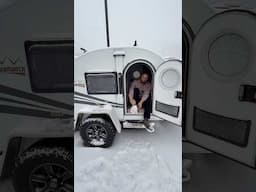 Tiny camping in the snow #rvlife #camping #travel #snow #tinyhouse