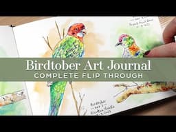 🦜 Birdtober Art Journal Flip Through • Sketchbook Tour