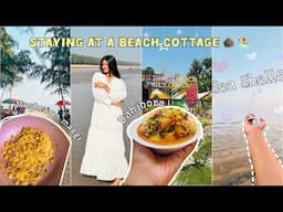 Staying at a Beach Cottage 🏖️ 🛖  | Dublagadi Sea beach 🏝️ Cooking mushroom maggi 🍄🍜