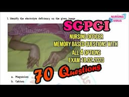 SGPGI solved question paper 2023 |SGPGI Nursing officer Memory based questions with 4 options #sgpgi