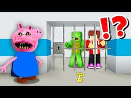 JJ and Mikey Escape From Peppa Pig in ROBLOX PRISON CHALLENGE in Minecraft  Maizen animation