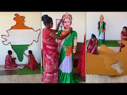 Using Home Items Bharat Mata Making - Indipandance Day Decoration ideas #DIY #BharatMata