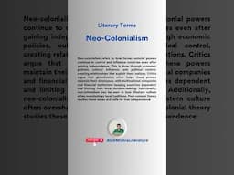 Neo Colonialism: Literary Terms Definitions #Shorts #AlokMishra