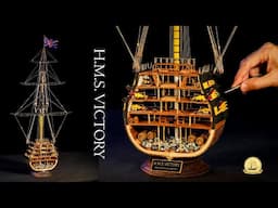 I Turned this OVER 40 Years Vintage model kit into my BEST work, HMS Victory Cross Section 1:98