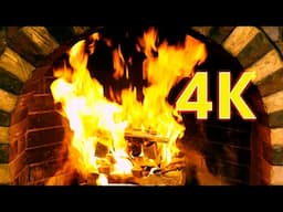 You can escape from the hustle and bustle, look at the fire in the fireplace | FIREPLACE 4K