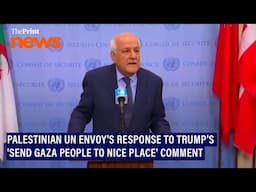 Palestinian UN envoy's response to Trump's 'send Gaza people to nice place' comment