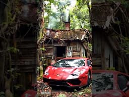 Nature Exploration: Travel Discovered Abandoned Sports car #shorts #sportscar #wildlife