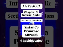 Chapter 9 Internal Audit ACCA AA Audit and Assurance Important questions Auditing