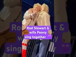 Husband and wife singing on stage together 💜 #rodstewart