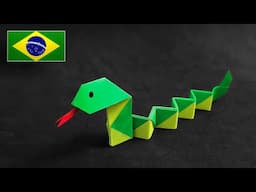 Como Fazer uma Cobra de Papel - Tutorial em Português BR