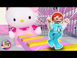 In de gevangenis met HELLO KITTY!😻 Kan Emma ontsnappen?😆 Roblox Obby | Playmobil familievogel