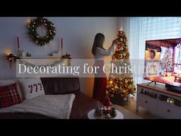 CHRISTMAS DECORATE WITH ME🎄COZY CHRISTMAS DIYs ✨FIRST SNOW DAY❄️