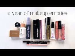 2024 MAKEUP EMPTIES: all the makeup I used up in one year