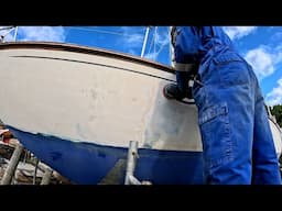 Removing years of failed paint from a 60 year old boat hull