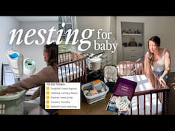 NEST WITH ME🍼✨clean and organize, baby laundry, babylist box opening, freezer meal prep | PART 1