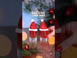 How to make Santa Hat Lemon Drops! | The perfect Christmas shot recipe 🎅🏻 #vodka #christmasdrinks