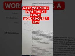 $30 HOURLY! PART TIME AT HOME! WORK 4 HOURS A DAY!