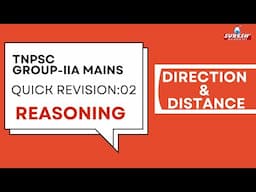 TNPSC | GROUP-IIA MAINS | REASONING QUICK REVISION - 01 | DIRECTION & DISTANCE | Suresh IAS Academy