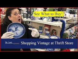 See What to Buy! Shopping Vintage Plates, Dishes, Cut Glass, Vases, China - Thrift with Dr. Lori