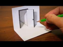 easy 3d drawing door illusion