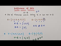 Difference of sets// Operations of sets//Class 11 Maths//Ncert Scert