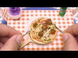 Mini Spaghetti & Meatball Pizza - ASMR Cooking Miniature Food Cuisine