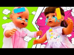 Who is crying? The baby dolls don't want to share toys! Stories for kids with dolls & toys for kids.