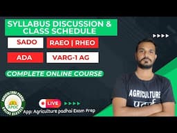 Syllabus Discussion & Class Schedule | SADO | RAEO | RHEO | ADA | Varg-1 Agriculture | Live classes