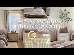 BEDROOM DECORATE WITH ME / cozy + neutral bedroom decor styling ideas