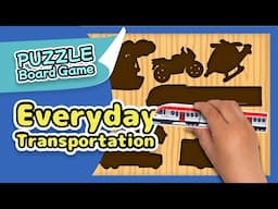 Transportation | Puzzle Board Game with Flashcards for Kids | Made by Redcat Reading