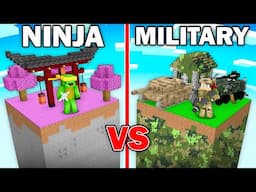 Mikey NINJA vs JJ MILITARY Chunk Survival Battle in Minecraft ! - Maizen