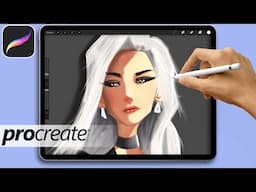 Procreate Art Digital Painting Tutorial on Ipad Pro Drawing Portrait Timelapse #shorts