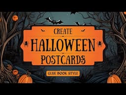 I'm creating 4 Halloween Postcards, using Bridget Whitney's Collage Books