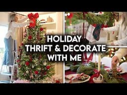 HOLIDAY THRIFT + DECORATE WITH ME | CHRISTMAS HOSTING ESSENTIALS