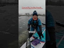 Winter paddling fun 🇨🇦🧊🏝️ #winteradventure #paddleboarding