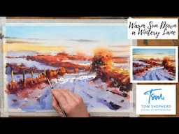 Warm Sun Down a Wintery Lane - Preview with Tom Shepherd School of Watercolour