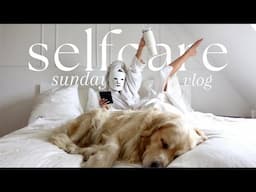 SUNDAY SELF CARE DAY VLOG | my skincare routine, at home blow dry, cinnamon rolls & more | uk daily