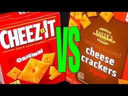 Cheez It or Dollar Tree Baker's Harvest Cheese Crackers - FoodFights Cheep vs Expensive Challenge