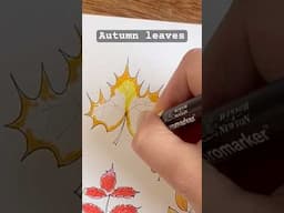 How to draw fall leaves with marker pens 🍁