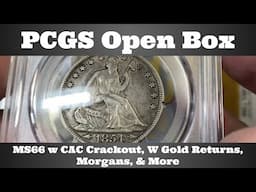 PCGS Open Box - Crackouts (incl. MS66 w CAC Sticker), "W" Gold Returns, Morgan Dollars, & More