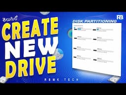 How to Create Partition in Windows 11 | Windows 10 | Create New Drive | 2024 | Telugu | RBMK TECH