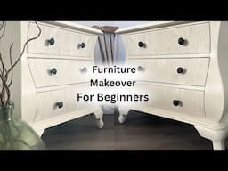 DIY Easy Painted Furniture Makeover for Beginners using Wallpaper | ASMR home decor