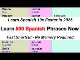 Learn Spanish 10X Faster in 2025 - No Memory Required