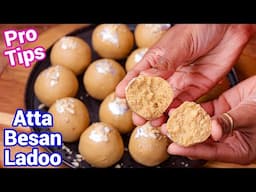 Atta Besan Ladoo Recipe - New Way with Tips & Tricks | Healthy & Nutritious Wheat Laddu