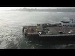 Santa Cruz wrecked wharf drone footage