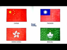 Drawing the Flag of China, Taiwan, Hong Kong, Macau