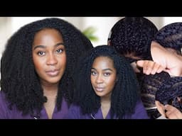 How To: Flip Over Sew-In with 4a/4b kinky curly hair + blend short leave out | ft. Curls Queen